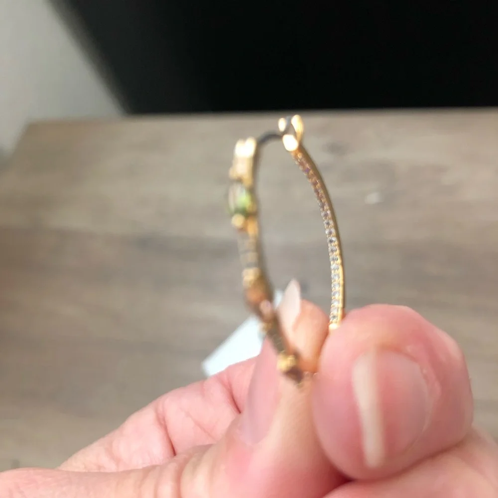 New Nordstrom inside out cubic zirconia hoop earrings - Picture 4 of 8